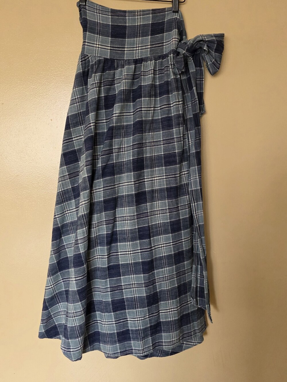 VTG 80s Ralph Lauren Blue Label Bergdorf Goodman Madras Plaid Wrap Maxi Skirt 10 - Picture 3 of 16